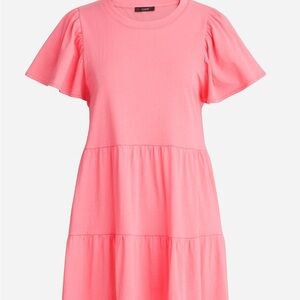 J.Crew Factory Pink Tiered Short Sleeve Dress – Size M